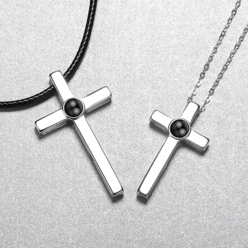 Cross Projection Projection For Men & Women Necklace With Picture Inside