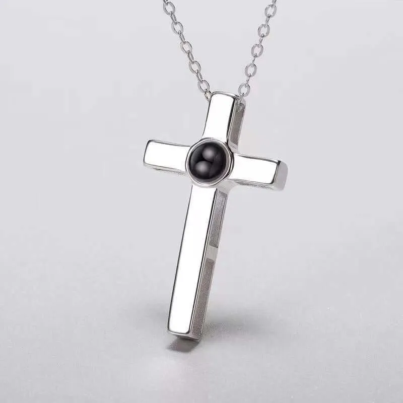 Cross Projection Projection For Men & Women Necklace With Picture Inside