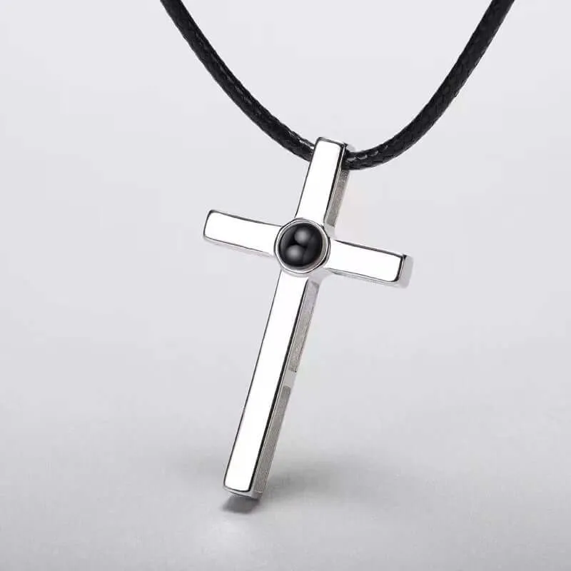 Cross Projection Projection For Men & Women Necklace With Picture Inside