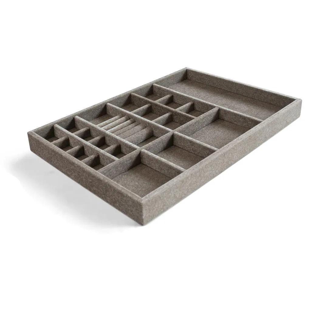 Custom size trays  Drawer Insert Organizer , Wood, Velvet or Ultra Suede, 21.5” X 14.5” X 2”