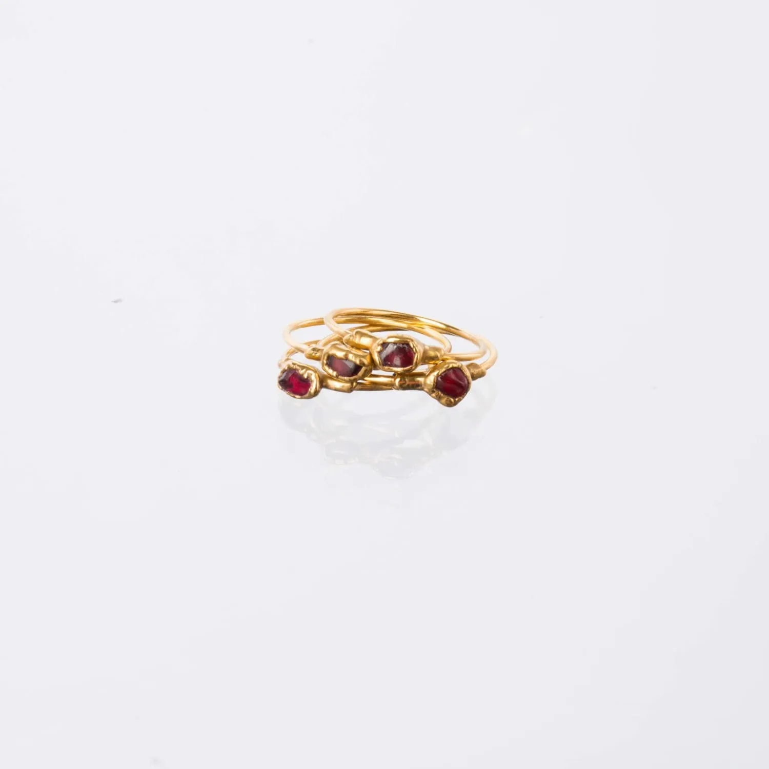 Dainty Raw Garnet Ring