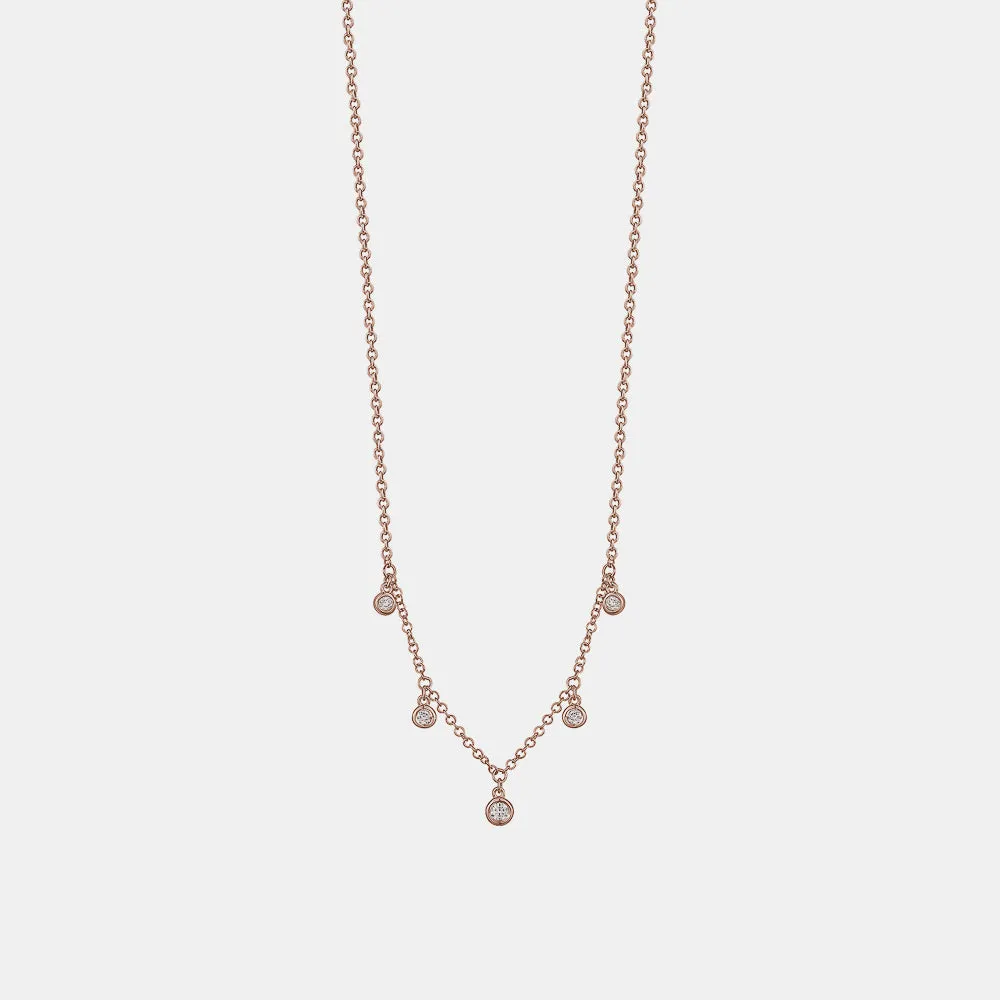 Dangling Diamond Bezel Necklace