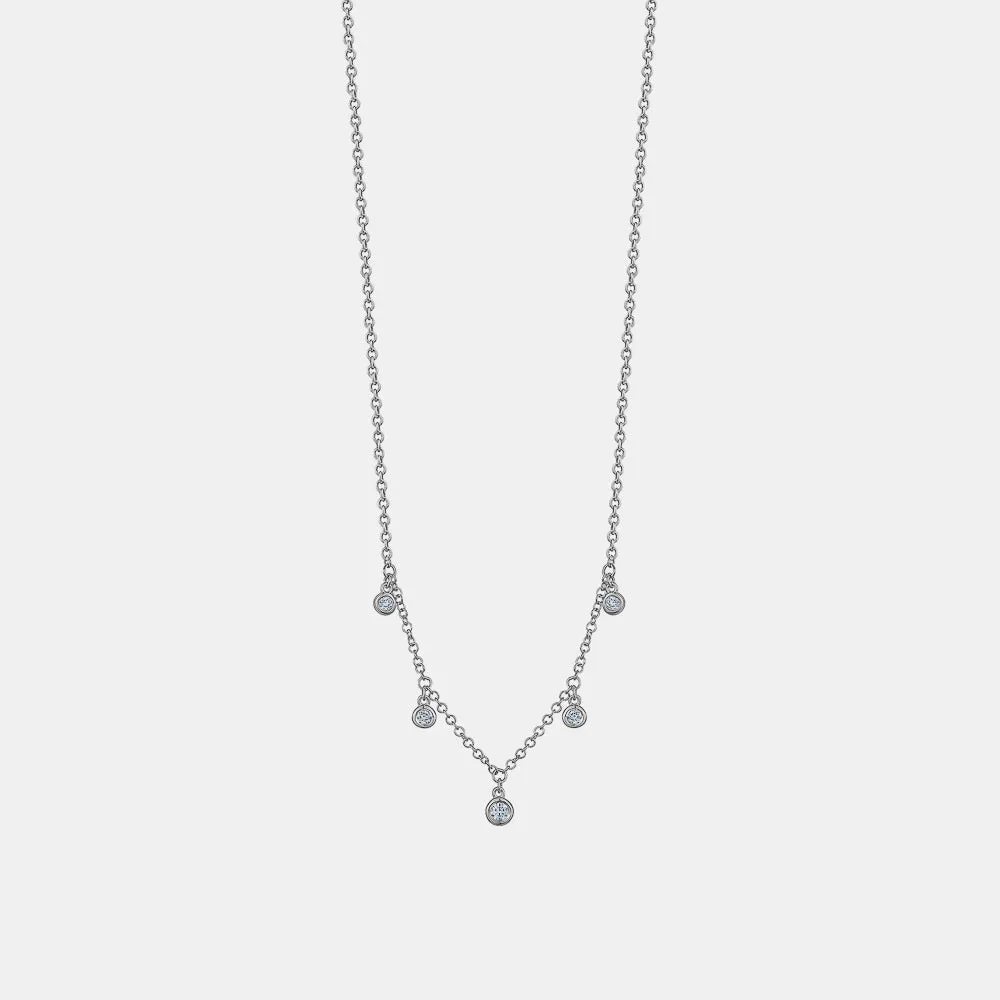 Dangling Diamond Bezel Necklace