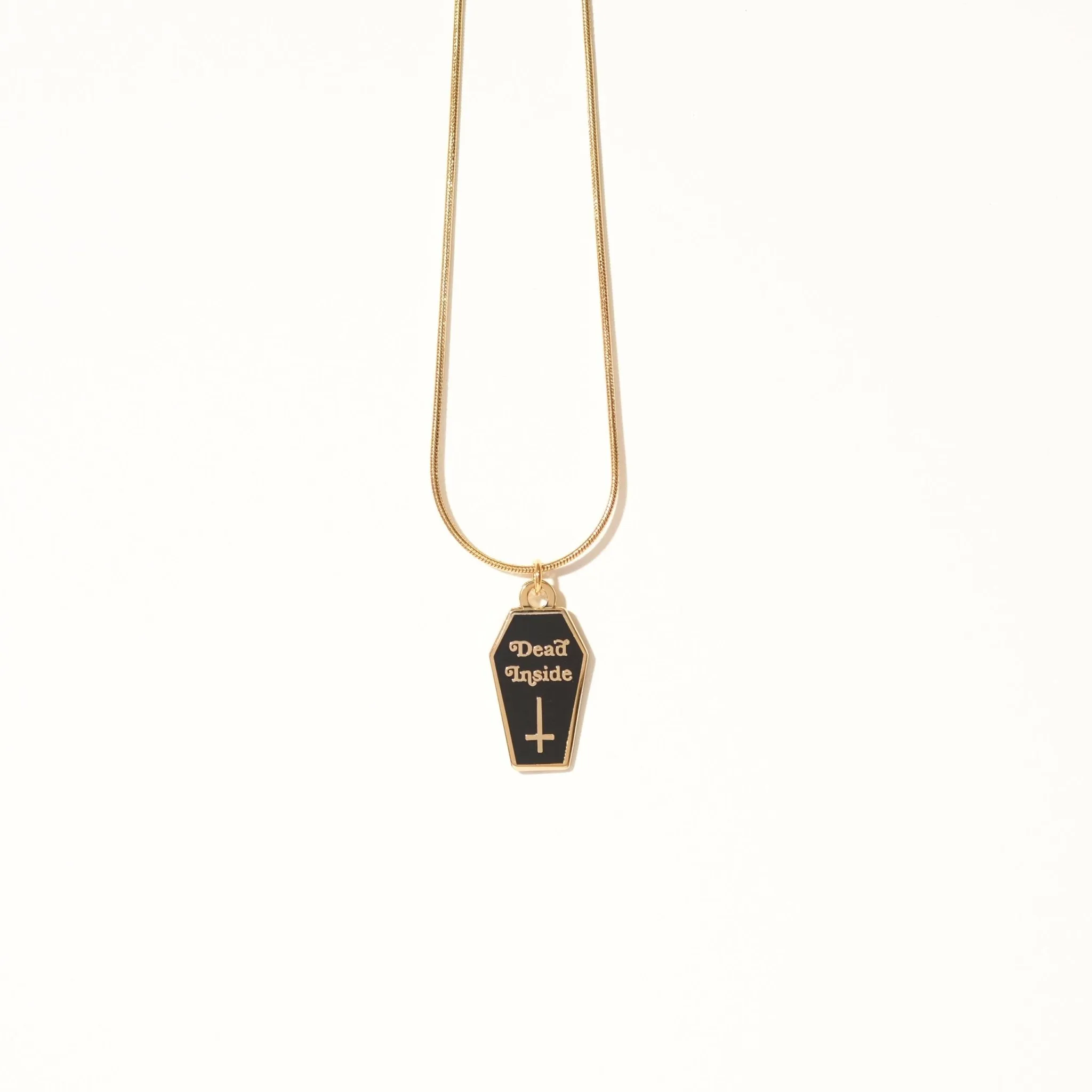 Dead Inside Coffin Charm Necklace