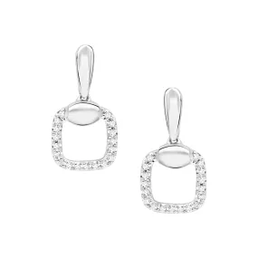 Delicate Diamond Outline Drop Earrings