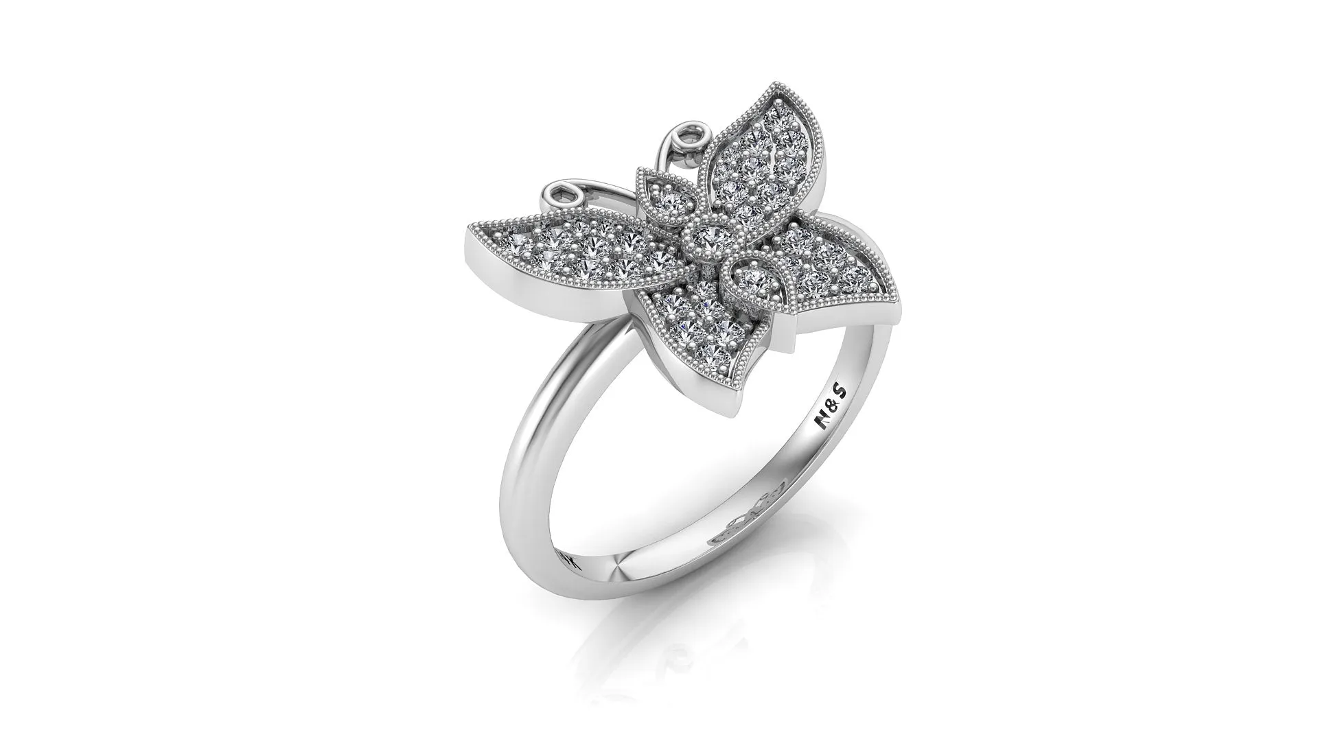 Diamond Butterfly Ring NIJ012