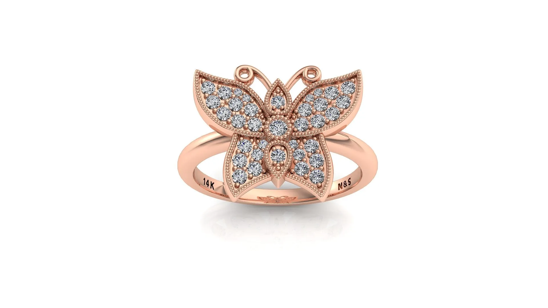 Diamond Butterfly Ring NIJ012