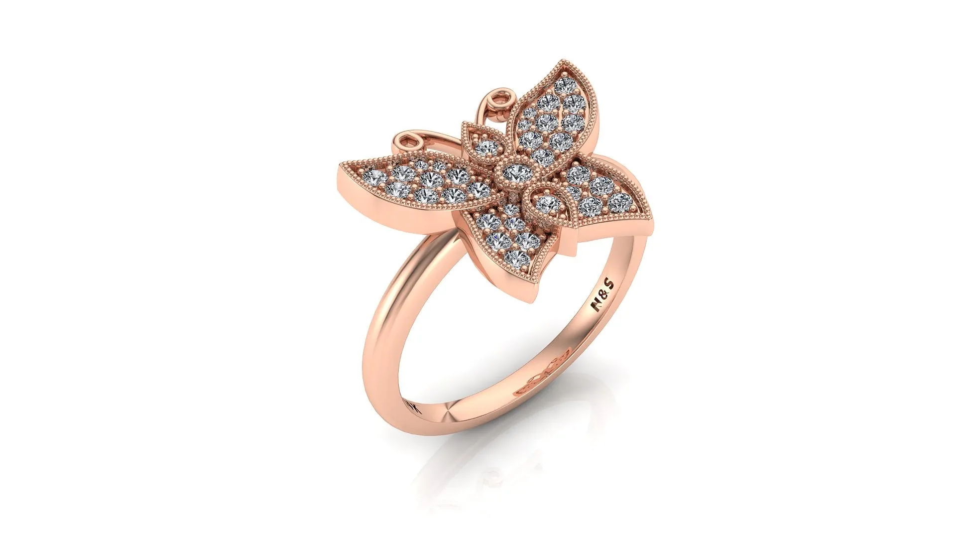 Diamond Butterfly Ring NIJ012