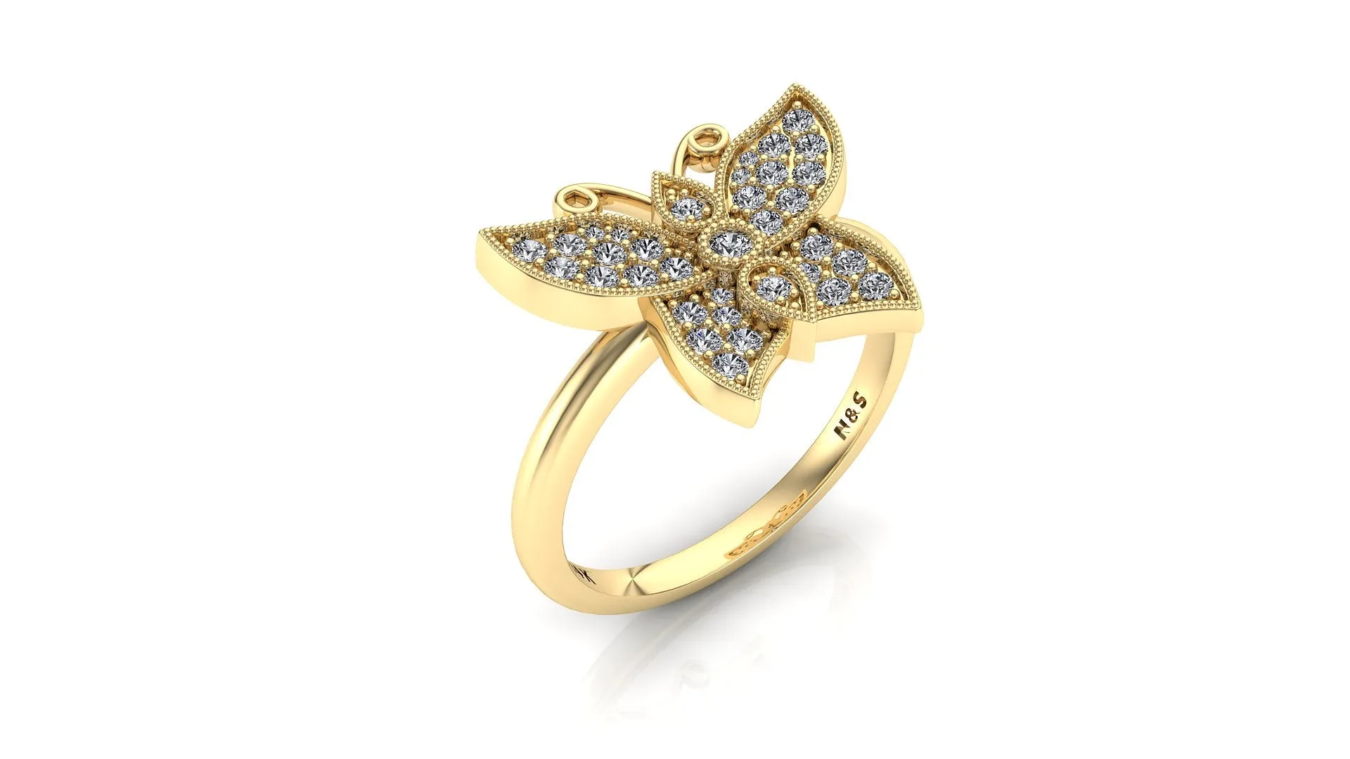 Diamond Butterfly Ring NIJ012