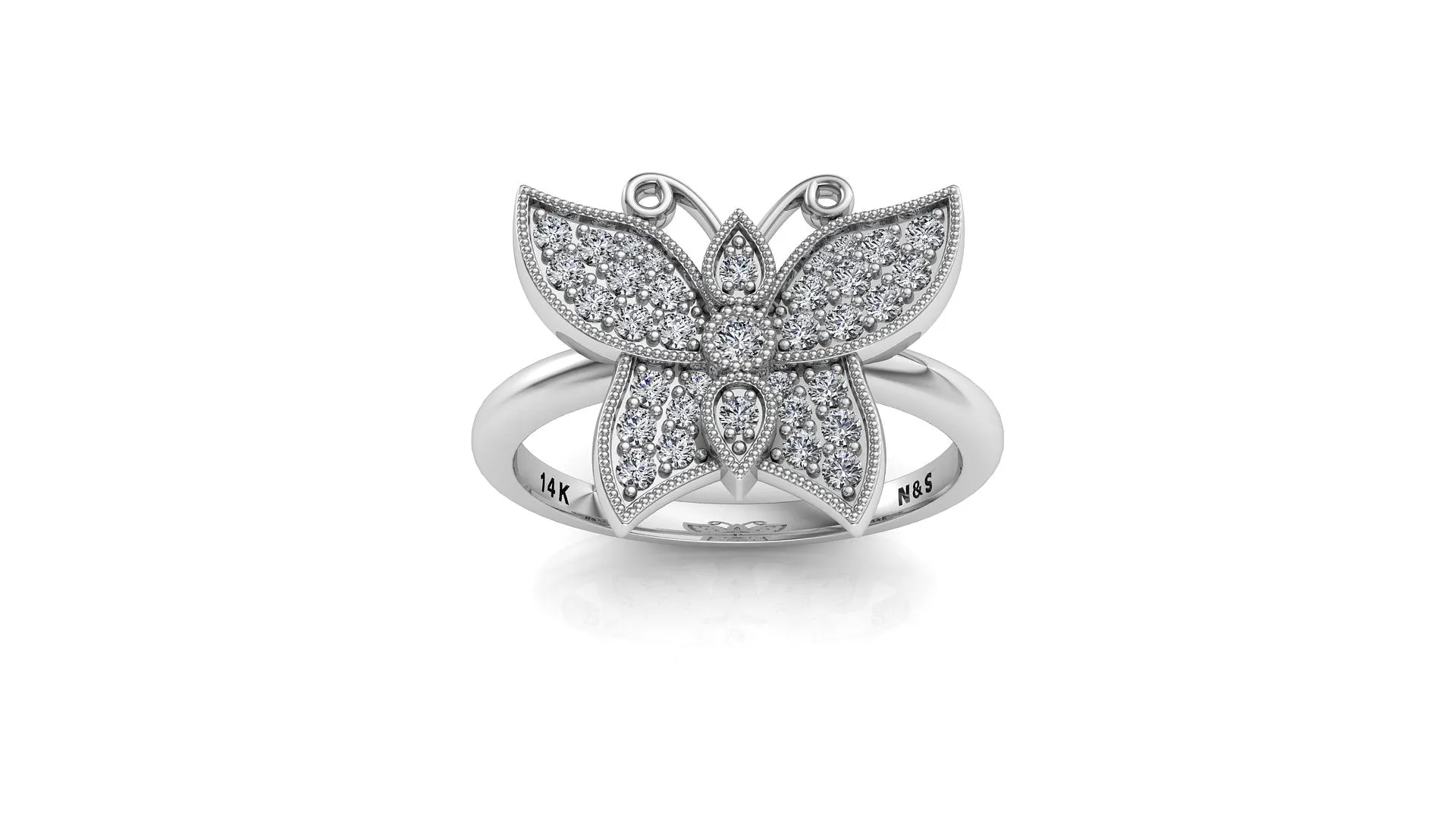 Diamond Butterfly Ring NIJ012