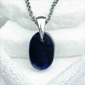 Divine Cobalt Purple English Multi Sea Glass Pendant | #5148