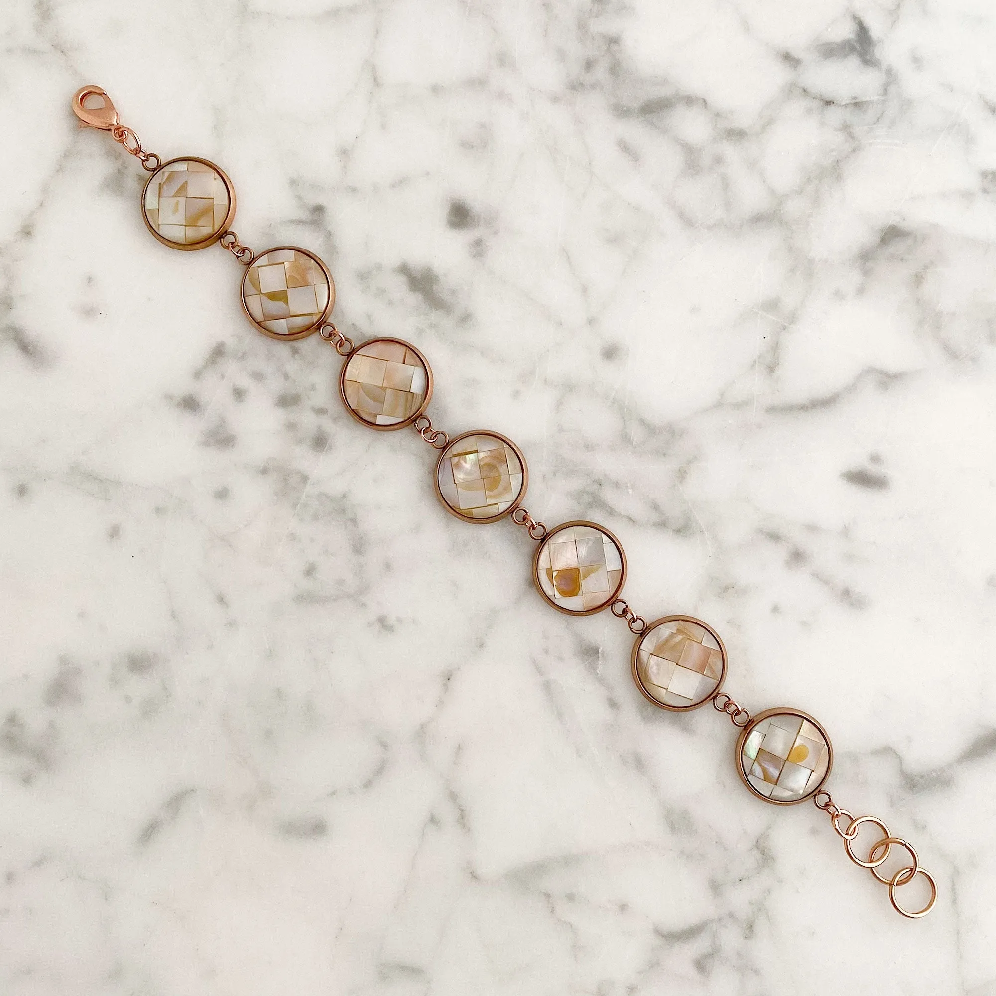 DOMINGA Navajo mother of pearl rose gold bracelet