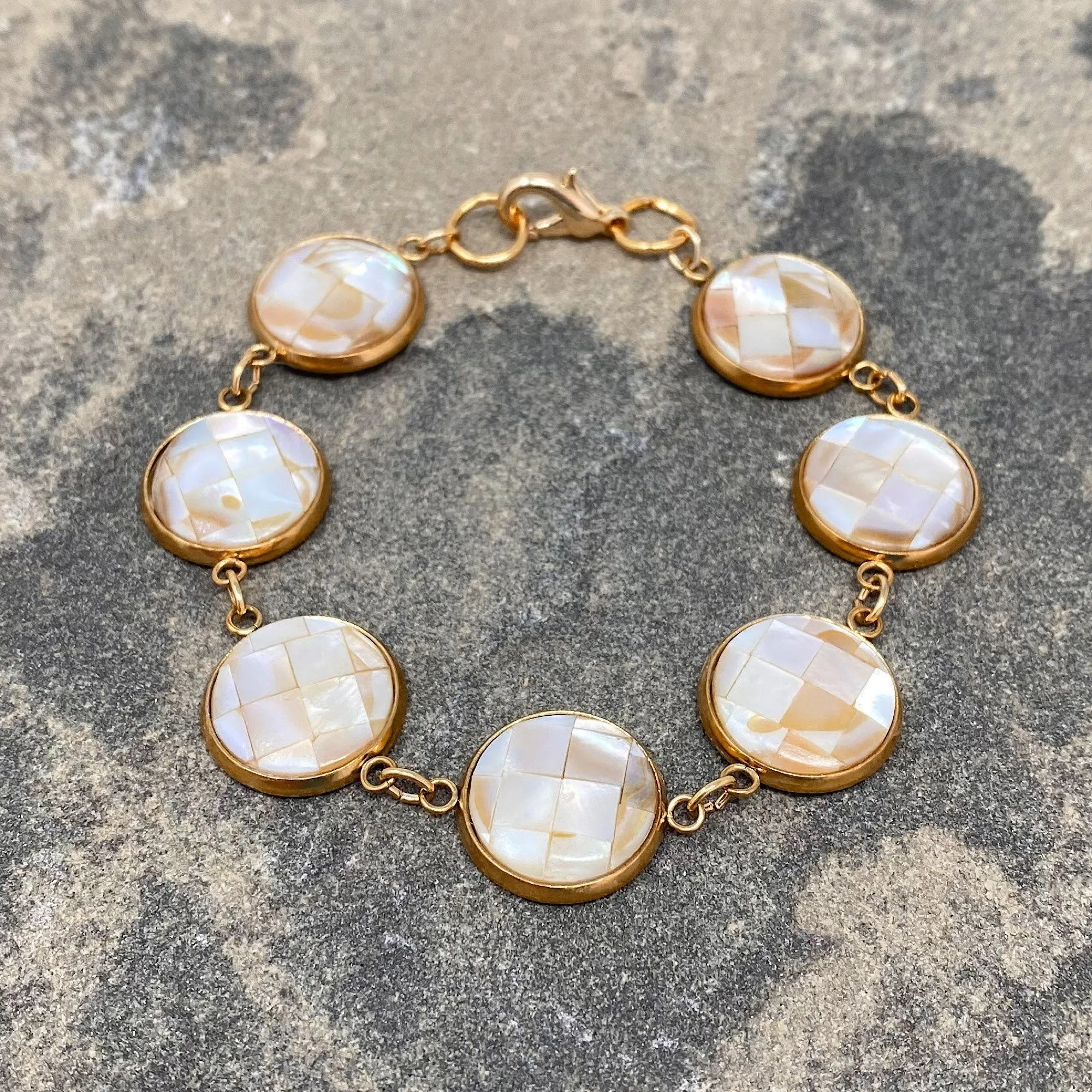 DOMINGA Navajo mother of pearl rose gold bracelet