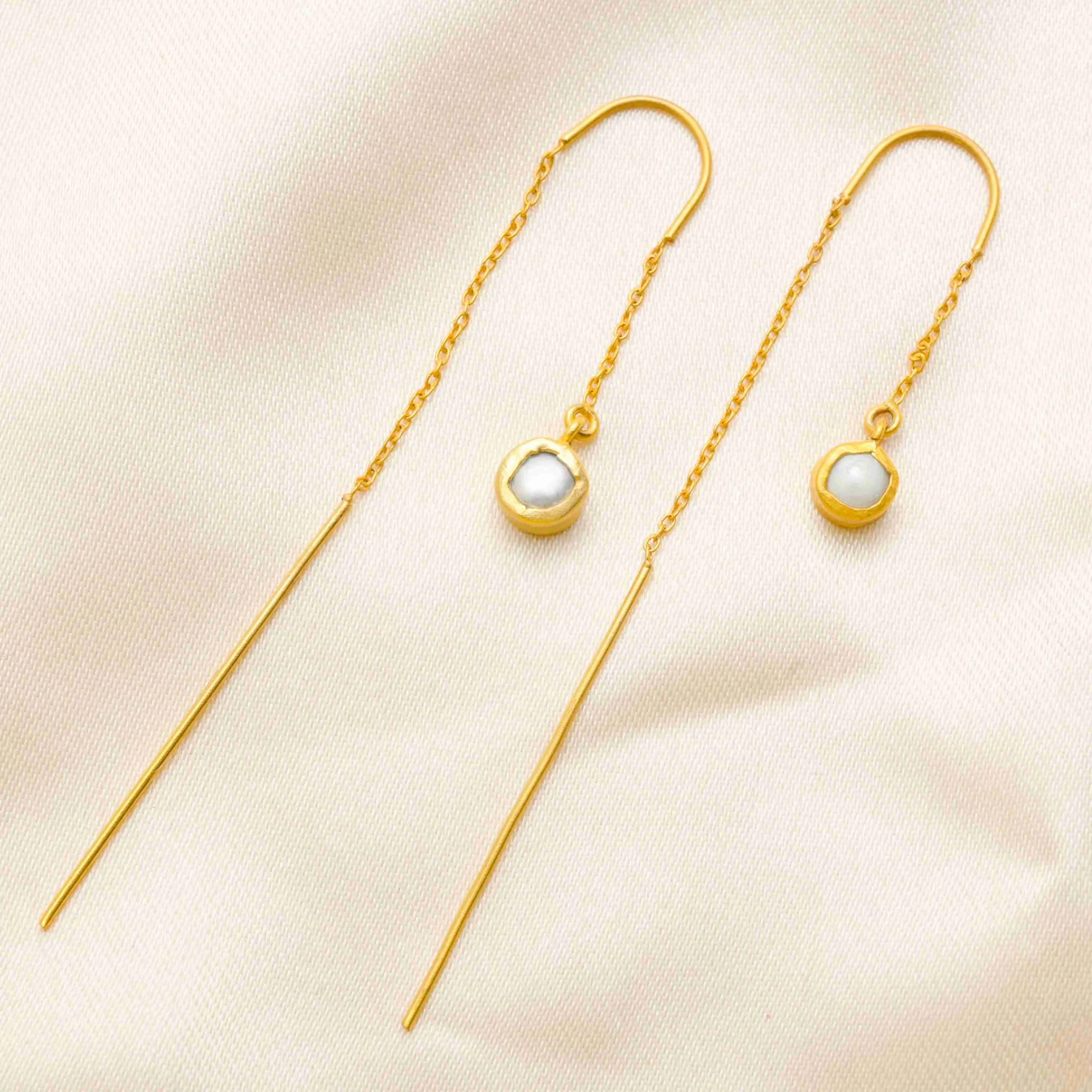 Drop Of Baroque Pearl Earrings