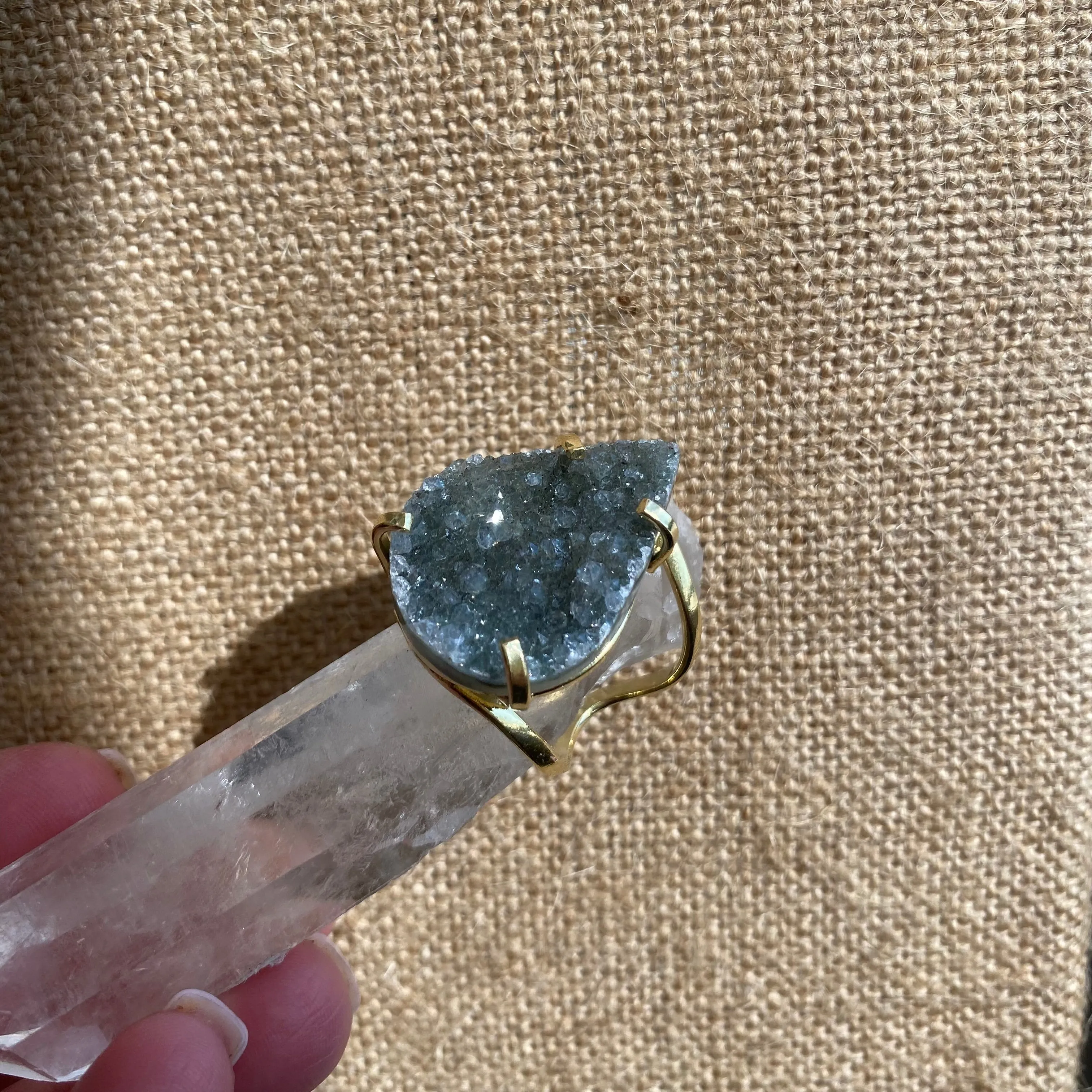 Druzy Teardrop Ring #46