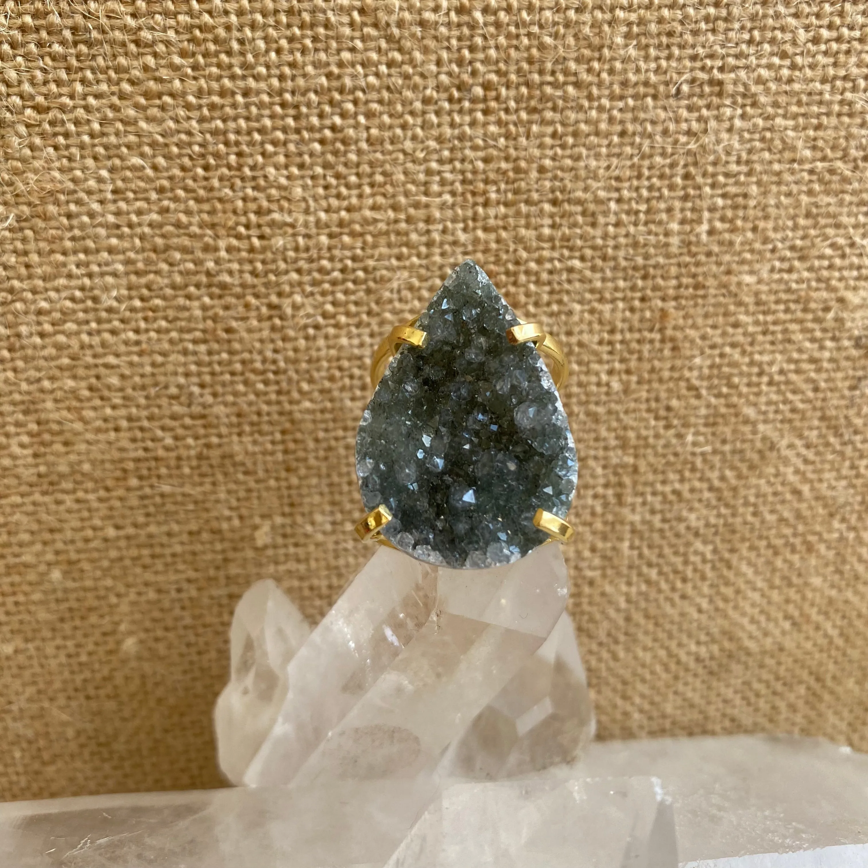 Druzy Teardrop Ring #46