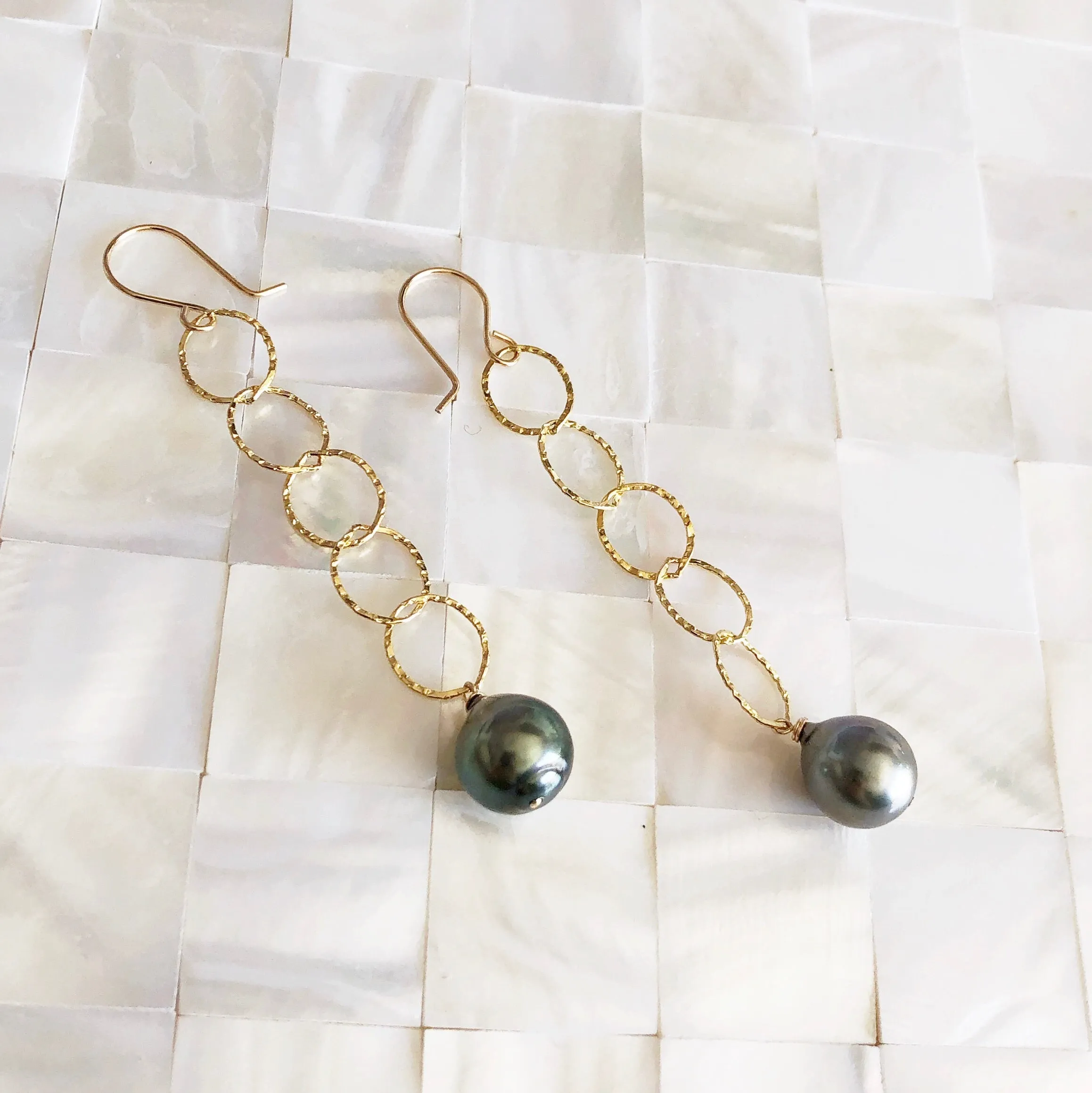 Earrings ABELLA - tahitian pearls (E533)