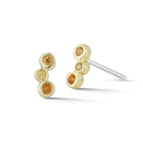 Electric Yellow Mini 3-stone single stud earring