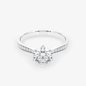 Embellished Solitaire 0.70 Carat Brilliant Cut Diamond 18K Gold Ring