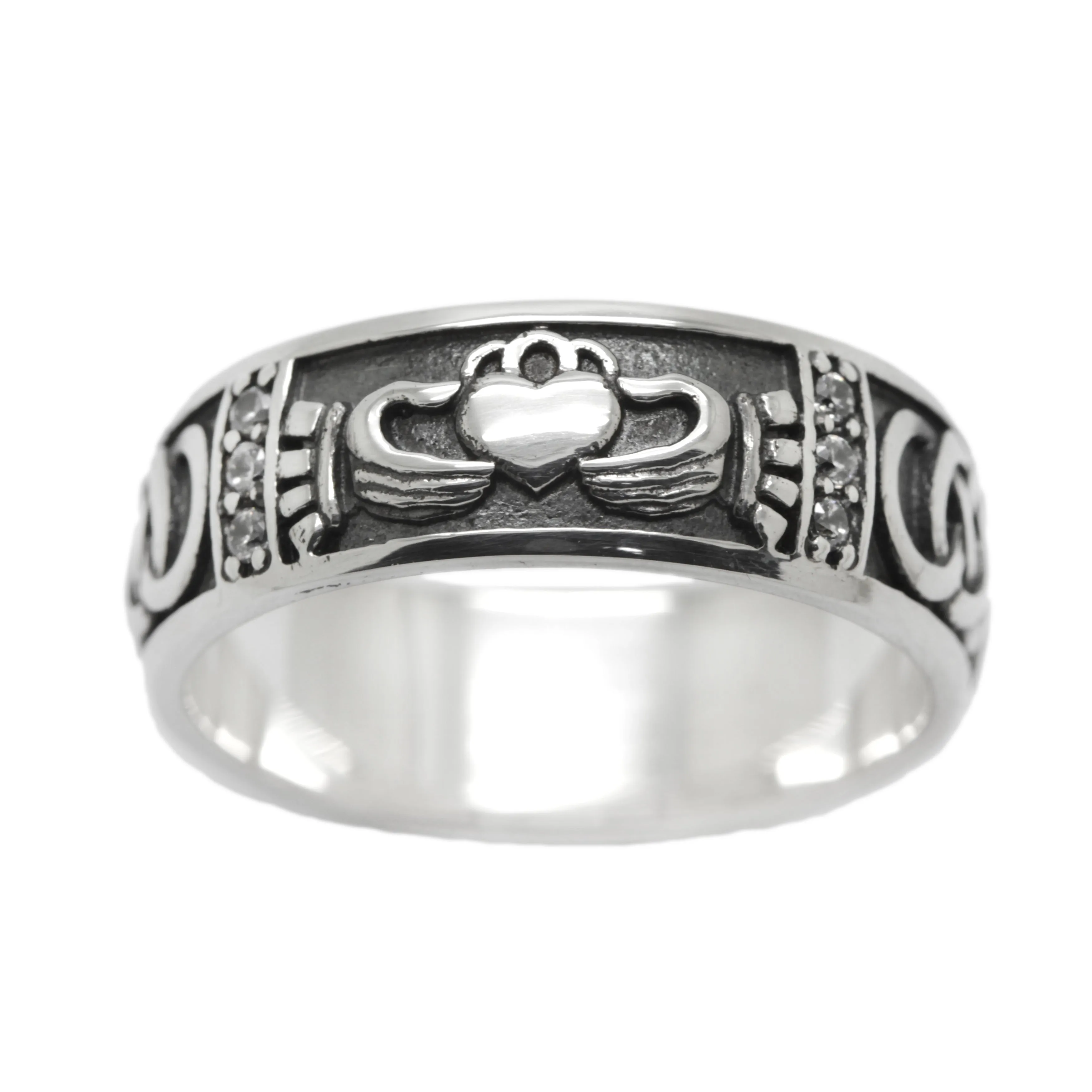 Eternity Love Claddagh Heart Band Engagement Unisex Ring