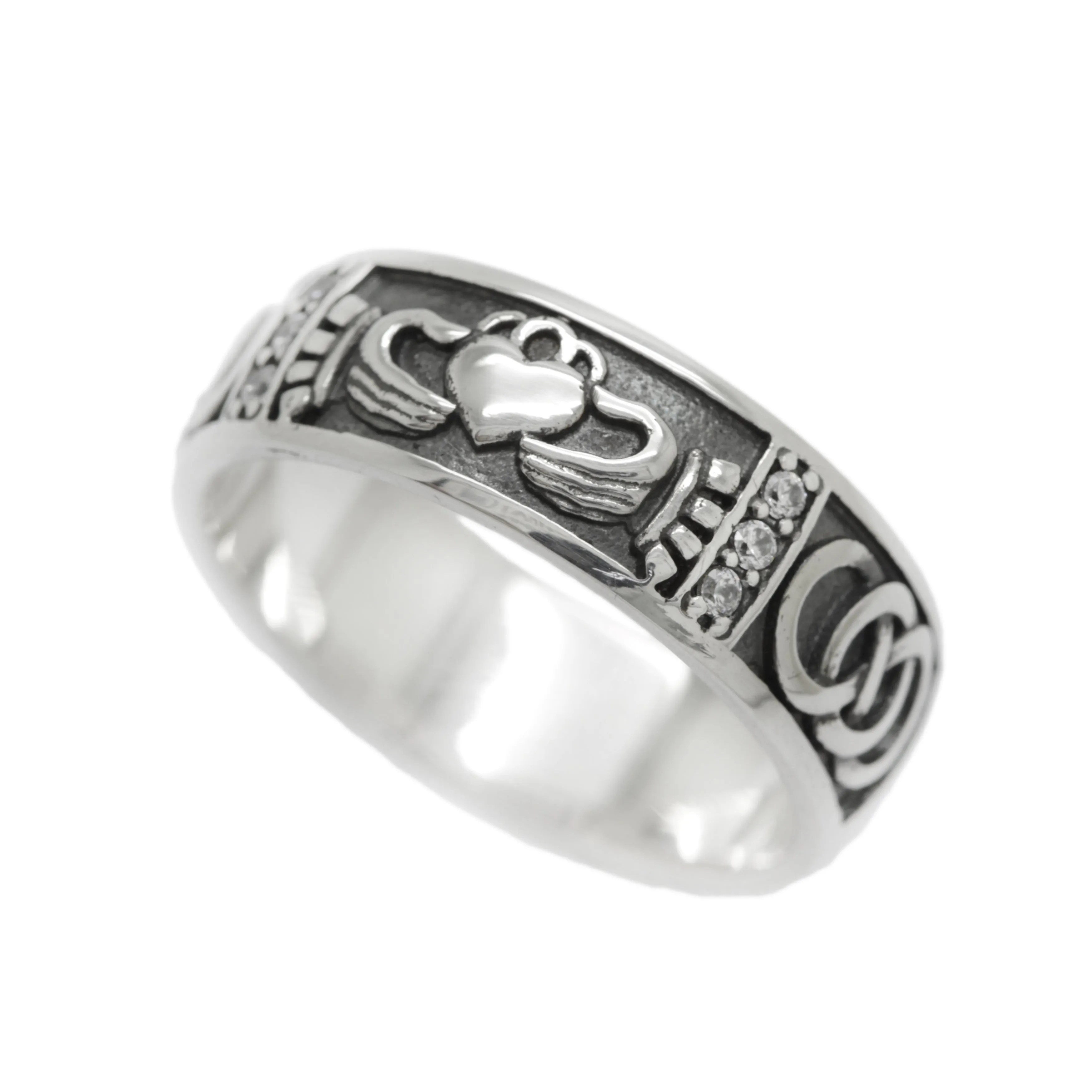 Eternity Love Claddagh Heart Band Engagement Unisex Ring