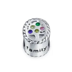 Family Circle Dreamer Wishing Tree Of Life CZ Bead Charm .925 Silver