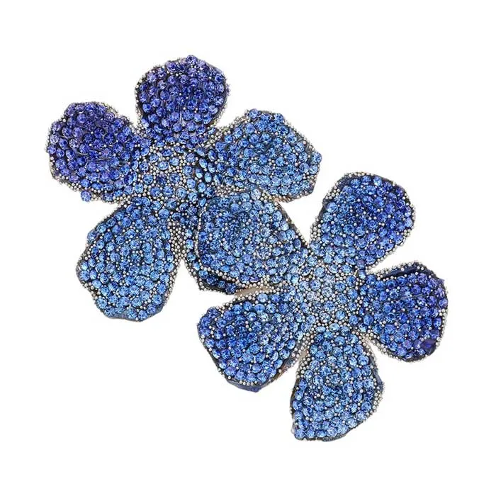 Felt Back Bling Studded Flower Earrings