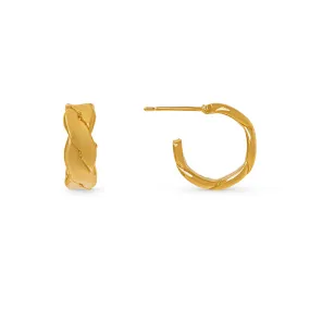 Flat Twist Small Hoop Earrings