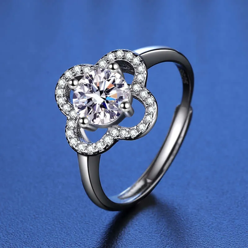 Four Leaf Clover Moissanite Ring