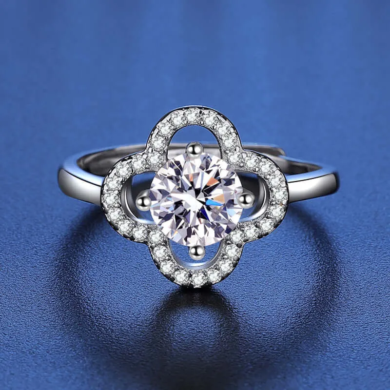 Four Leaf Clover Moissanite Ring