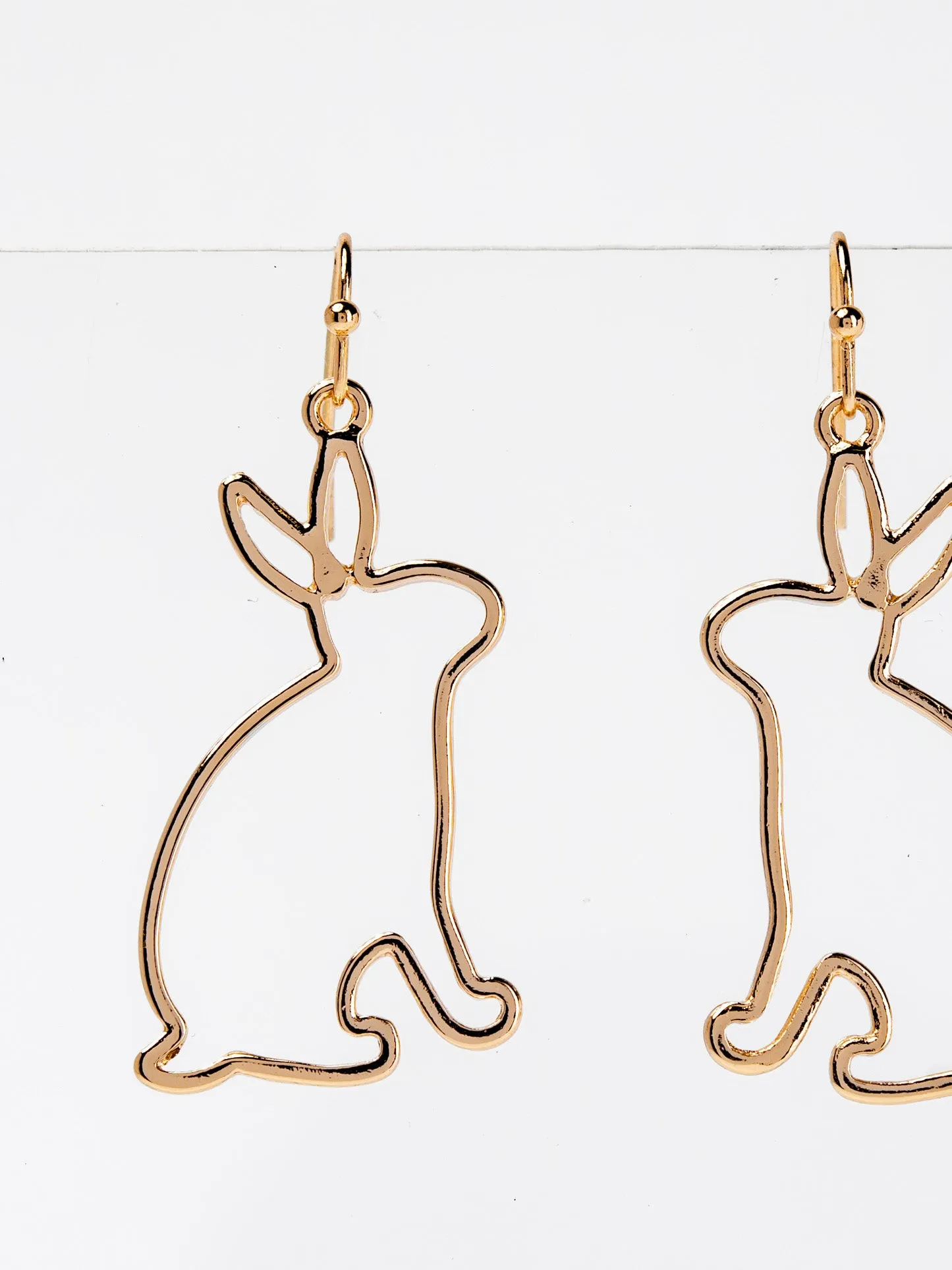 Gabriella Easter Rabbit Shaped Outline Drop Earrings