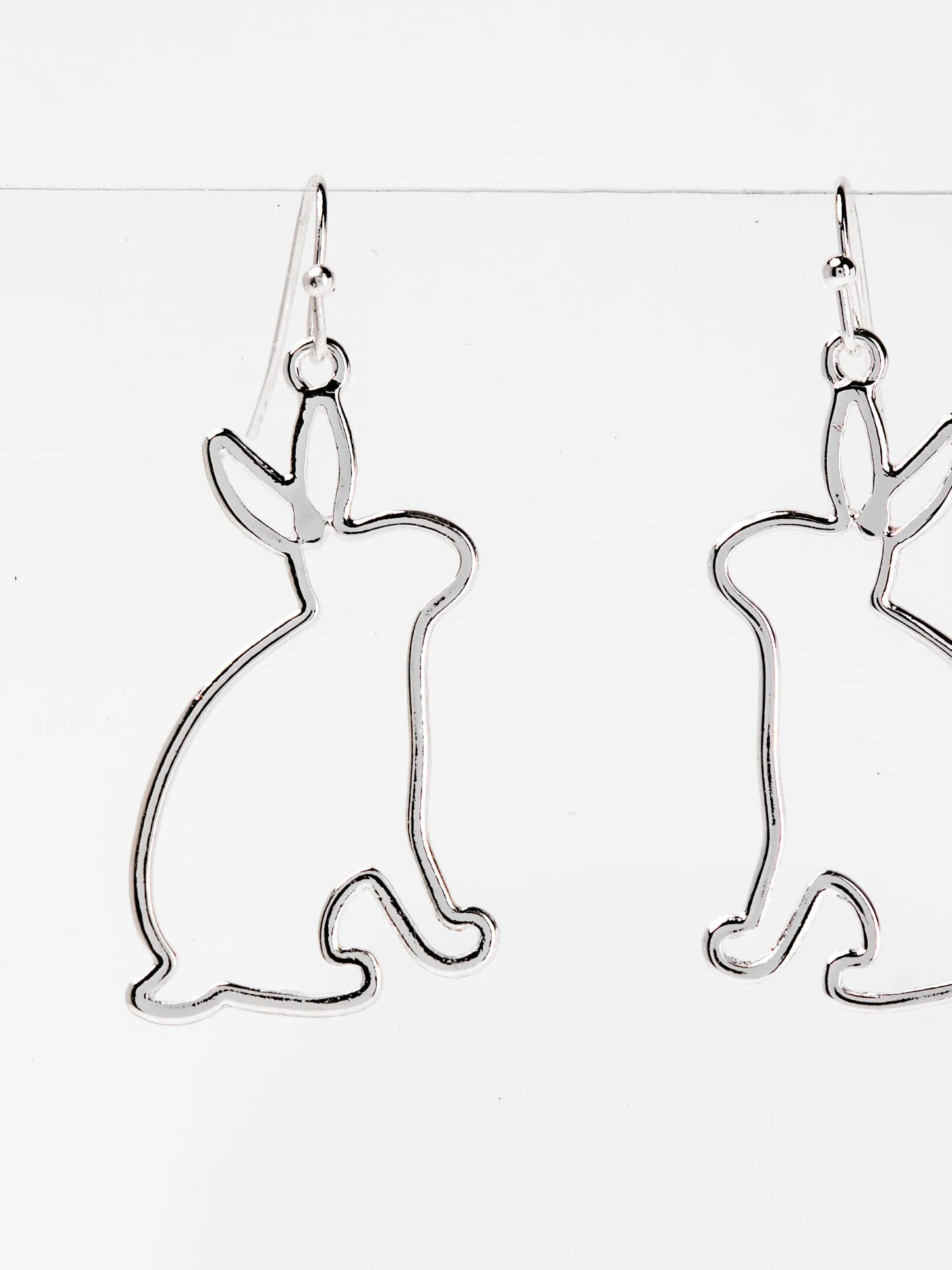 Gabriella Easter Rabbit Shaped Outline Drop Earrings