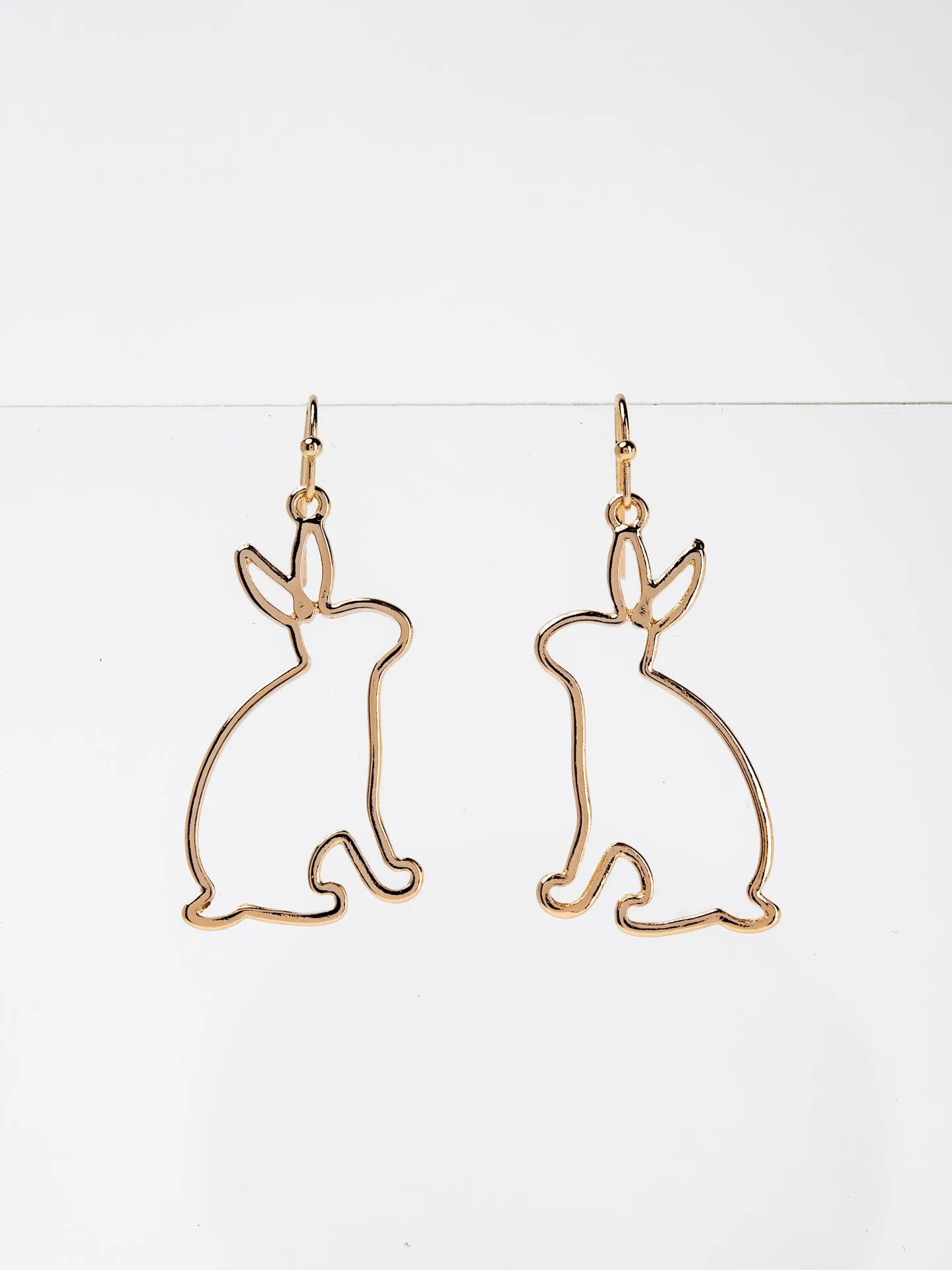 Gabriella Easter Rabbit Shaped Outline Drop Earrings