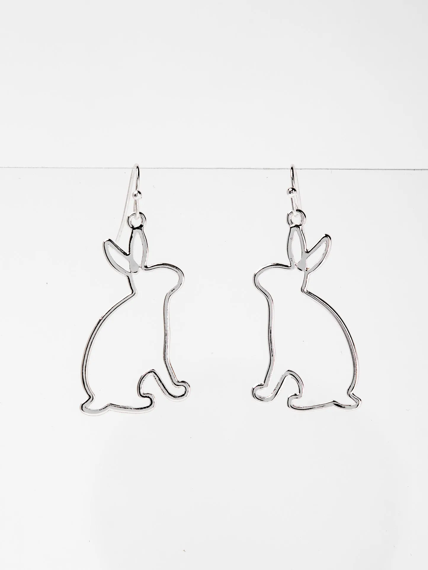 Gabriella Easter Rabbit Shaped Outline Drop Earrings