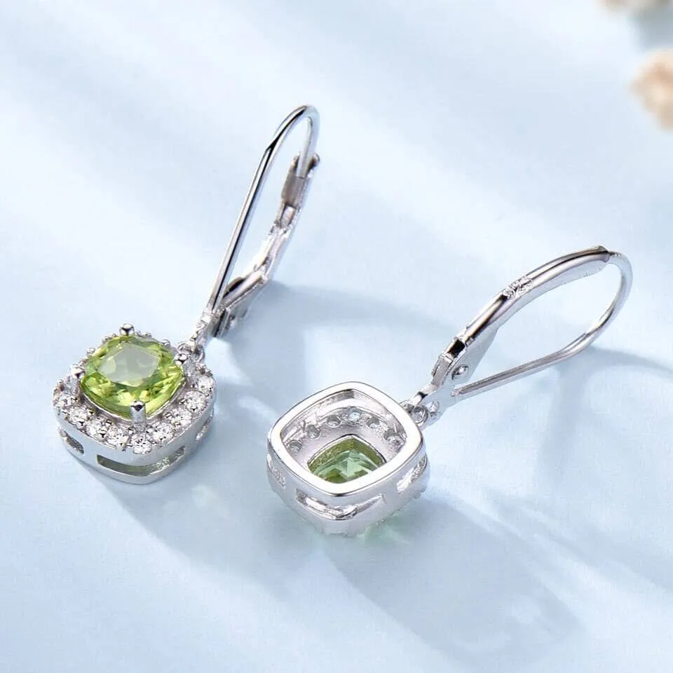 Genuine Peridot Long Drop Earrings