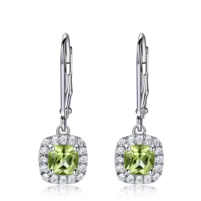 Genuine Peridot Long Drop Earrings