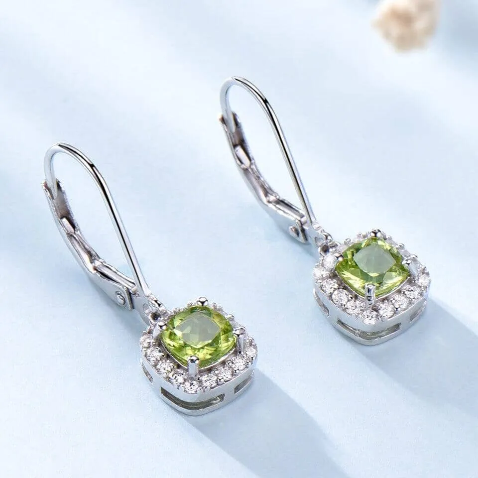 Genuine Peridot Long Drop Earrings