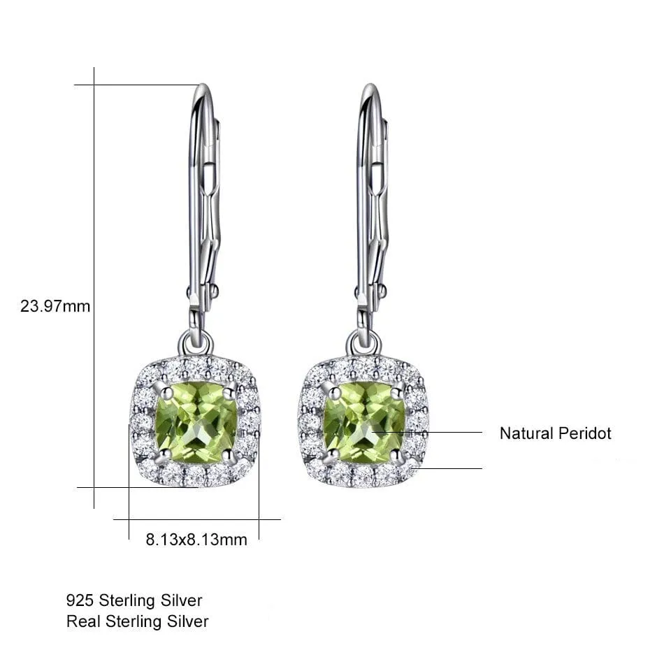 Genuine Peridot Long Drop Earrings