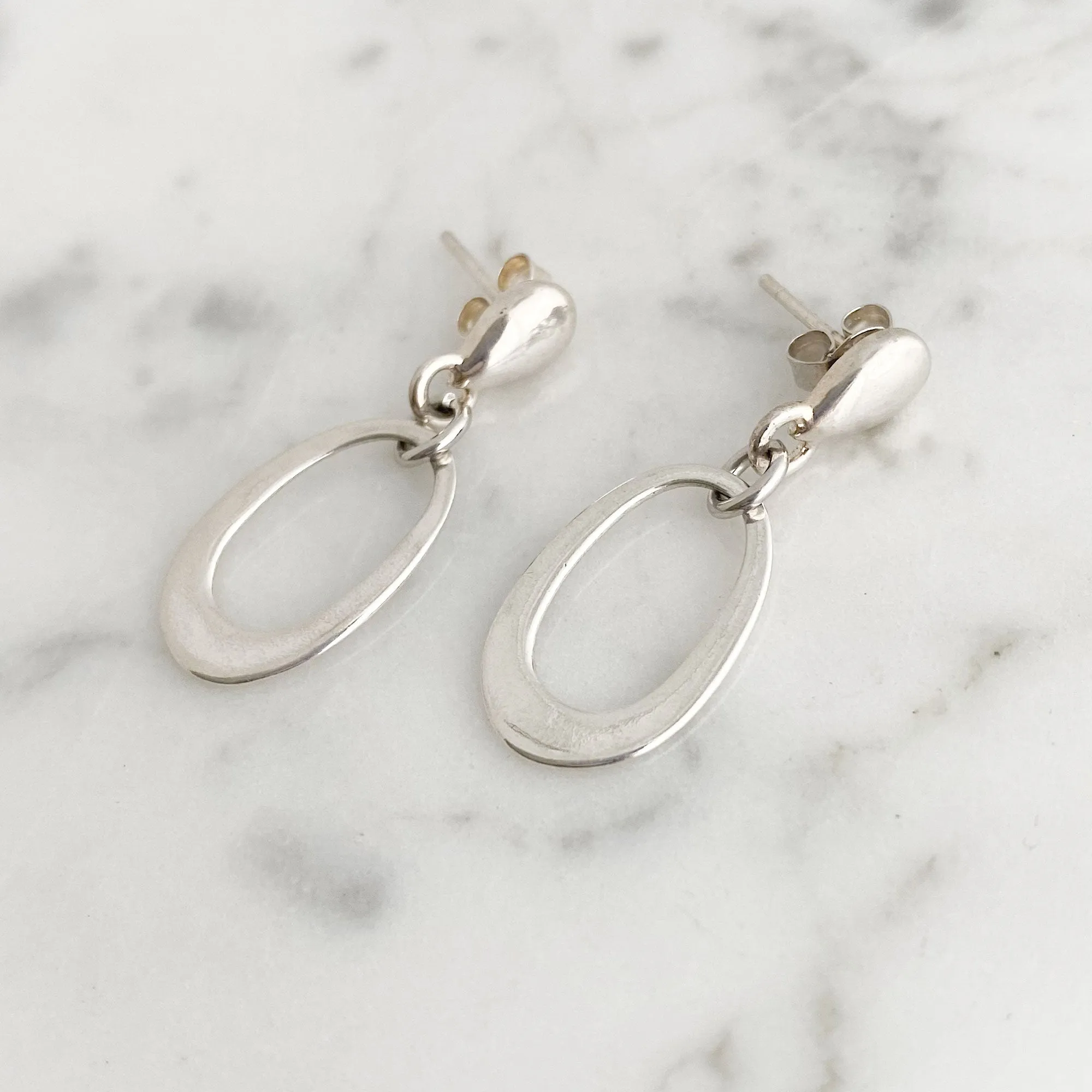 GIDGET sterling hoop drop studs