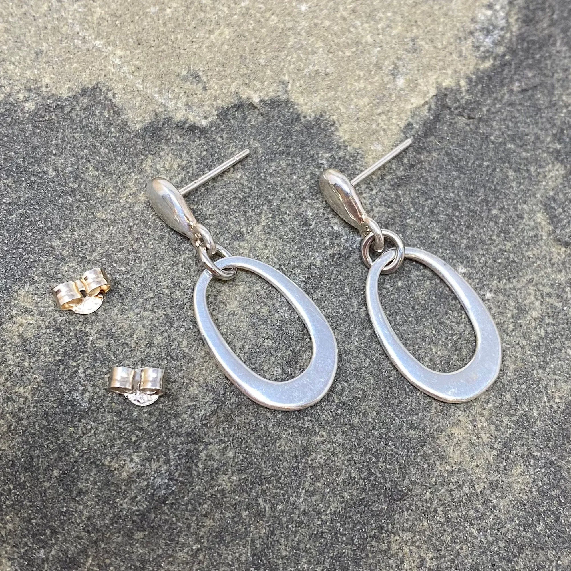 GIDGET sterling hoop drop studs