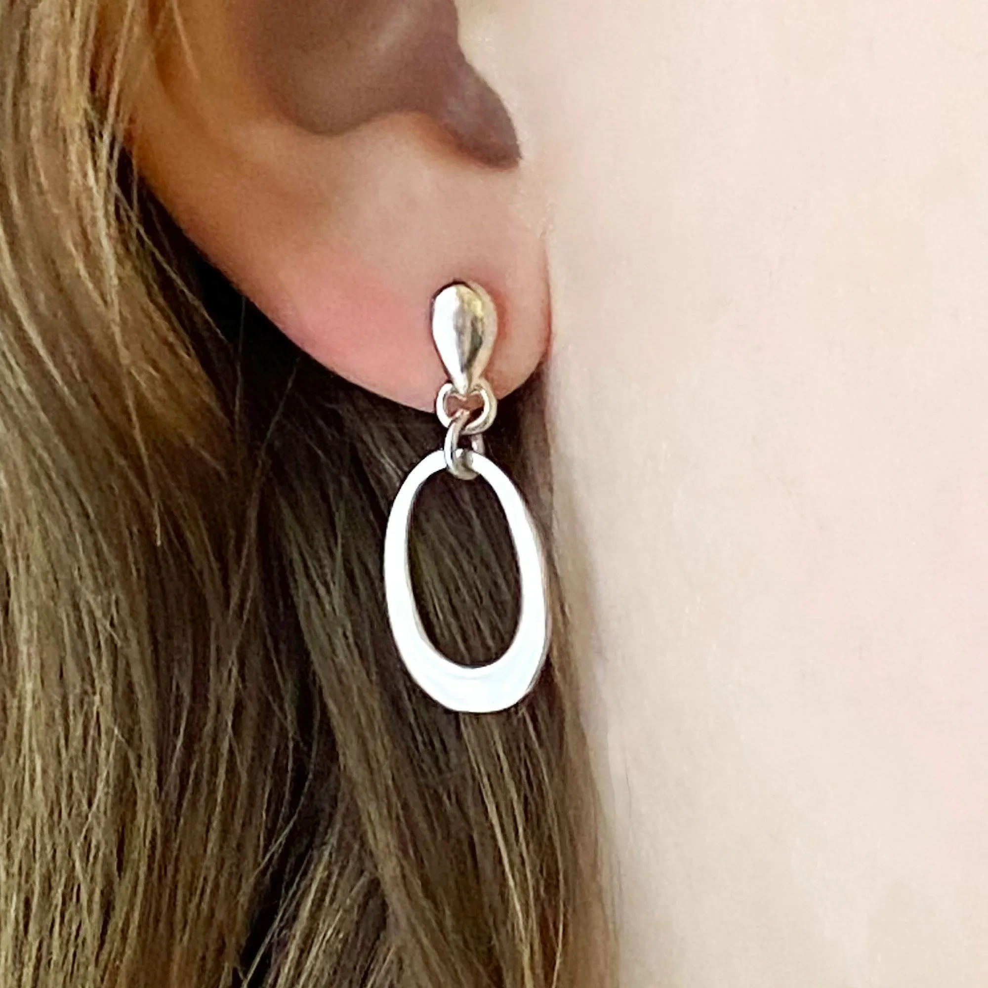 GIDGET sterling hoop drop studs