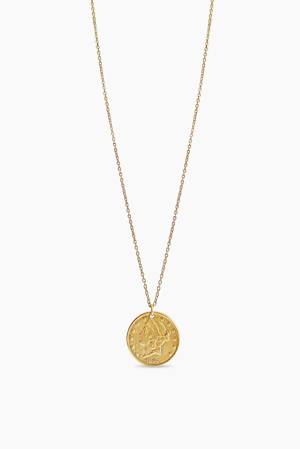 Goddess Drop Chain Coin Necklace