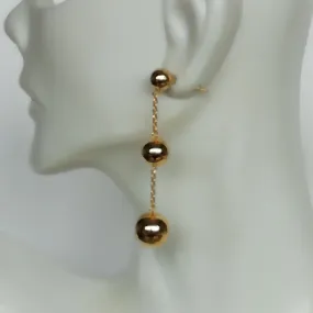 Gold ball ear dangler | Dangle earrings | Gold earrings | Sterling silver | E857