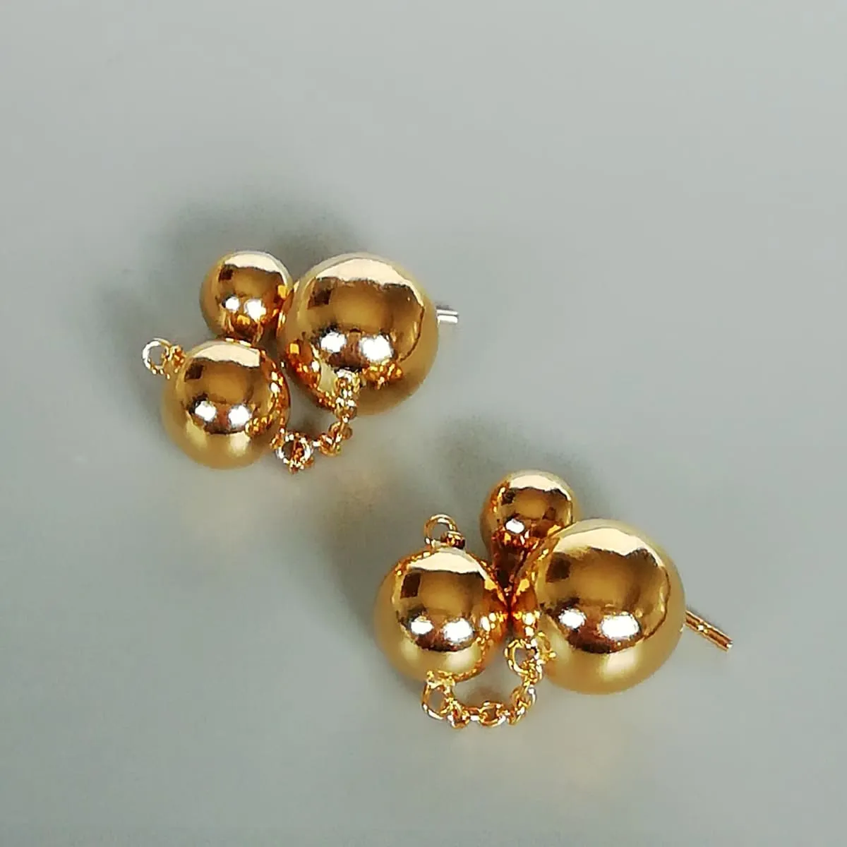 Gold ball ear dangler | Dangle earrings | Gold earrings | Sterling silver | E857