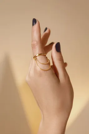 Gold chain ring