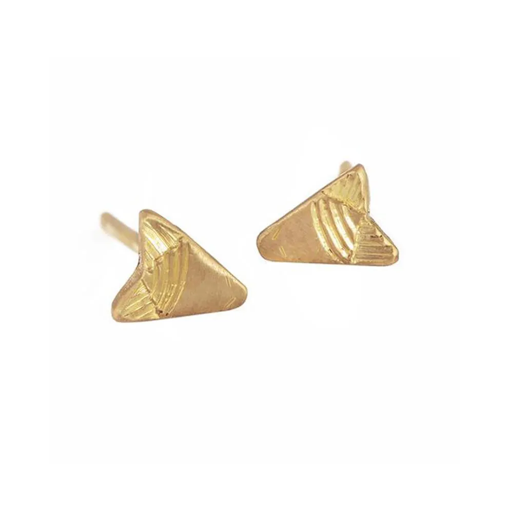 Gold Stud Earrings - Arrow Earring