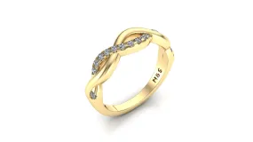 Half Twist Diamond Anniversary Wedding Band 0.25 ct tw Round-cut 14K Gold BAN072