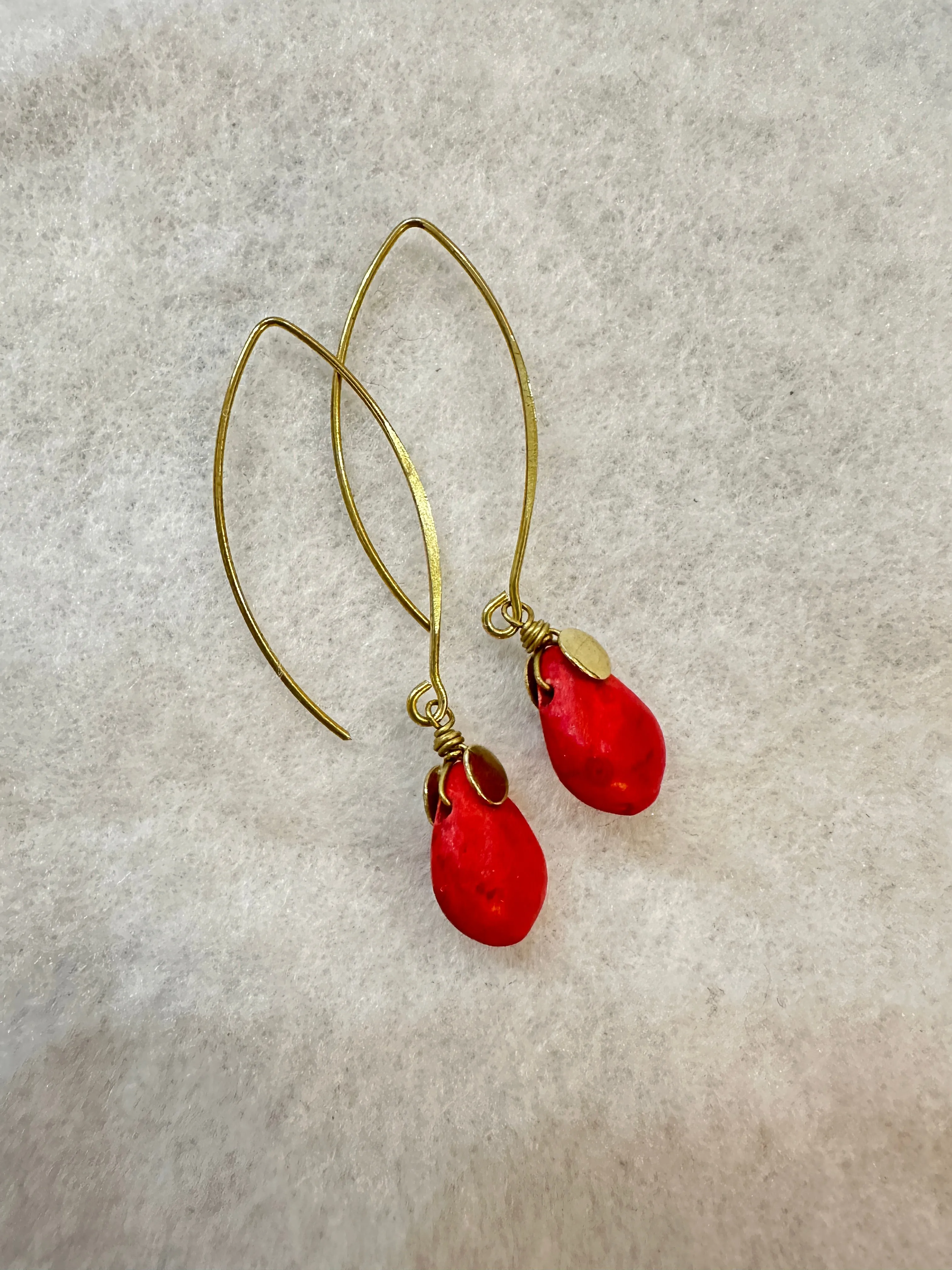 Handmade Semi Precious Stone Long Drop : Tera Earrings