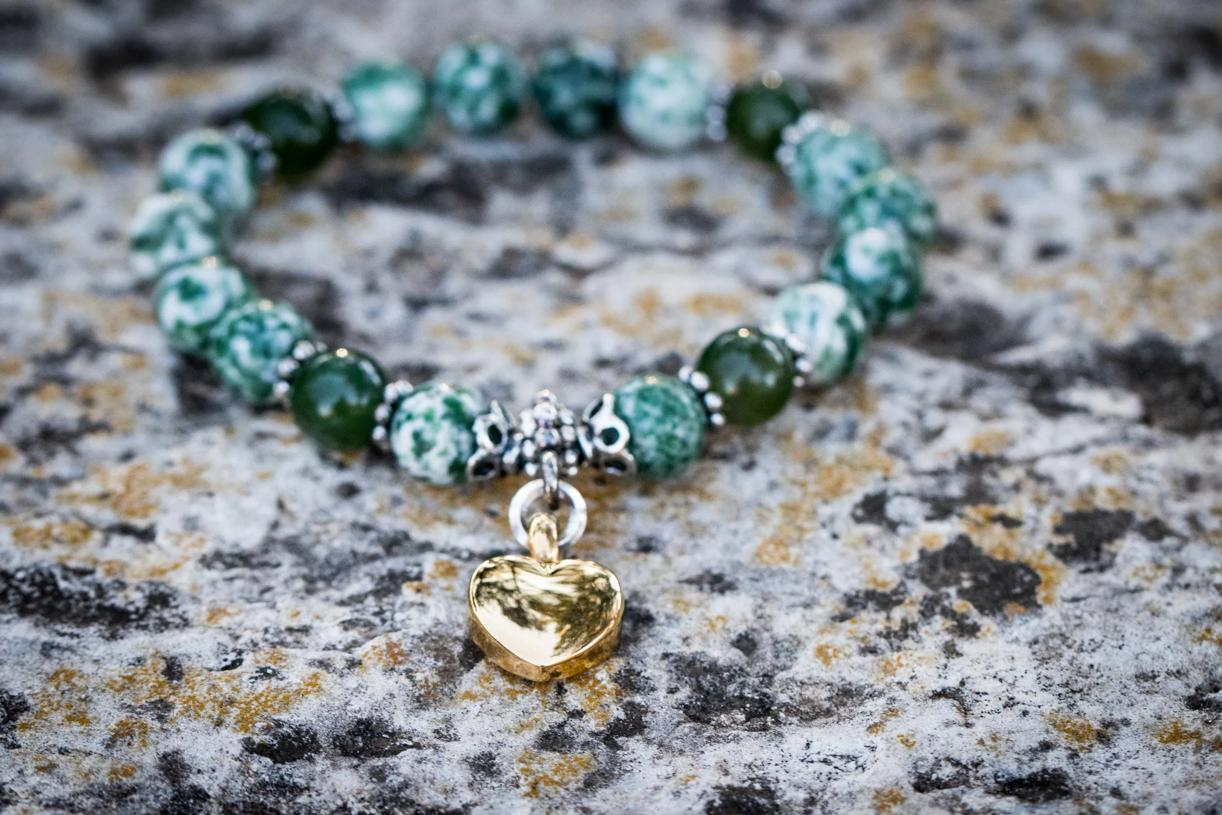 Healing Bracelet with Heart Keepsake Urn Charm