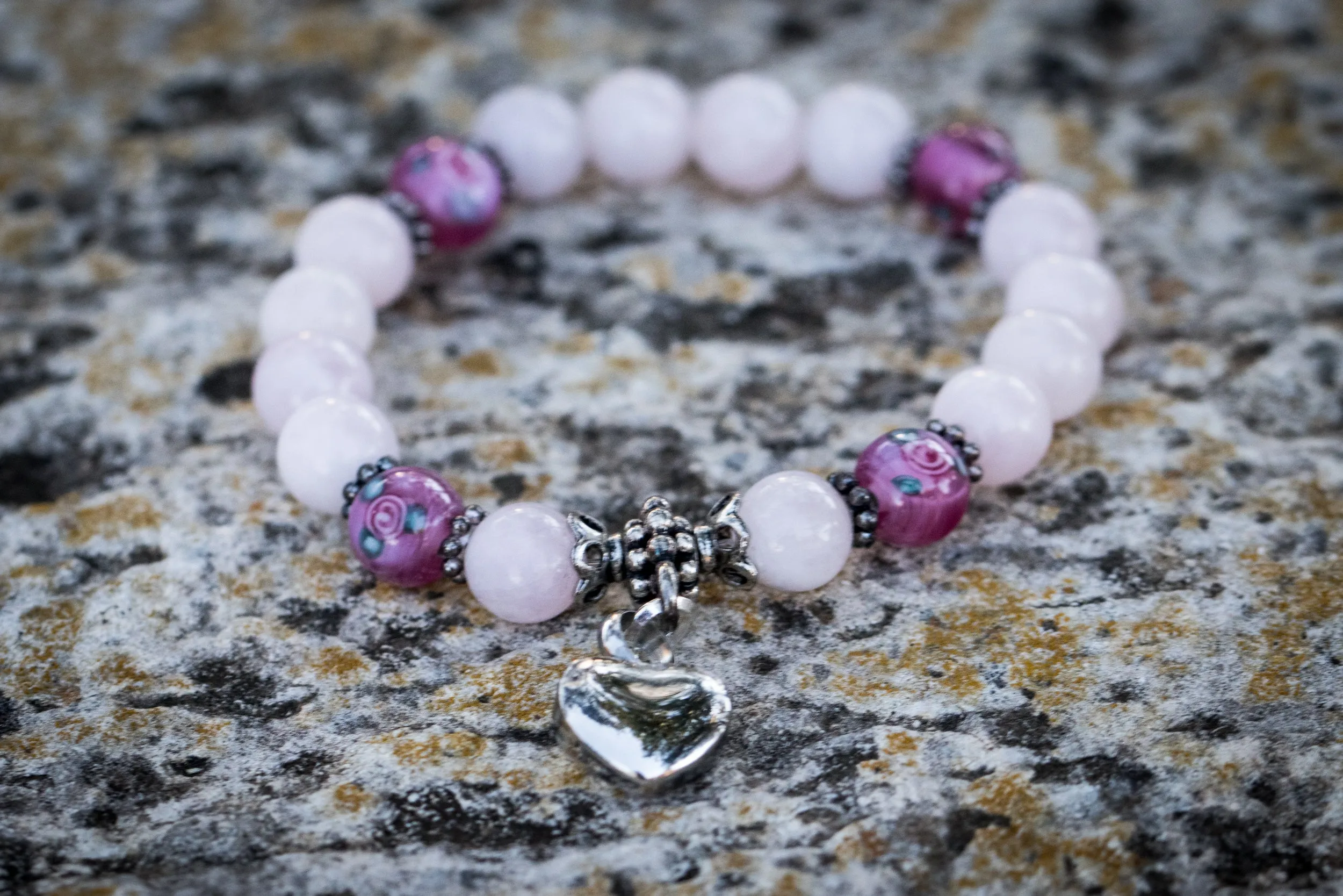 Healing Bracelet with Heart Keepsake Urn Charm